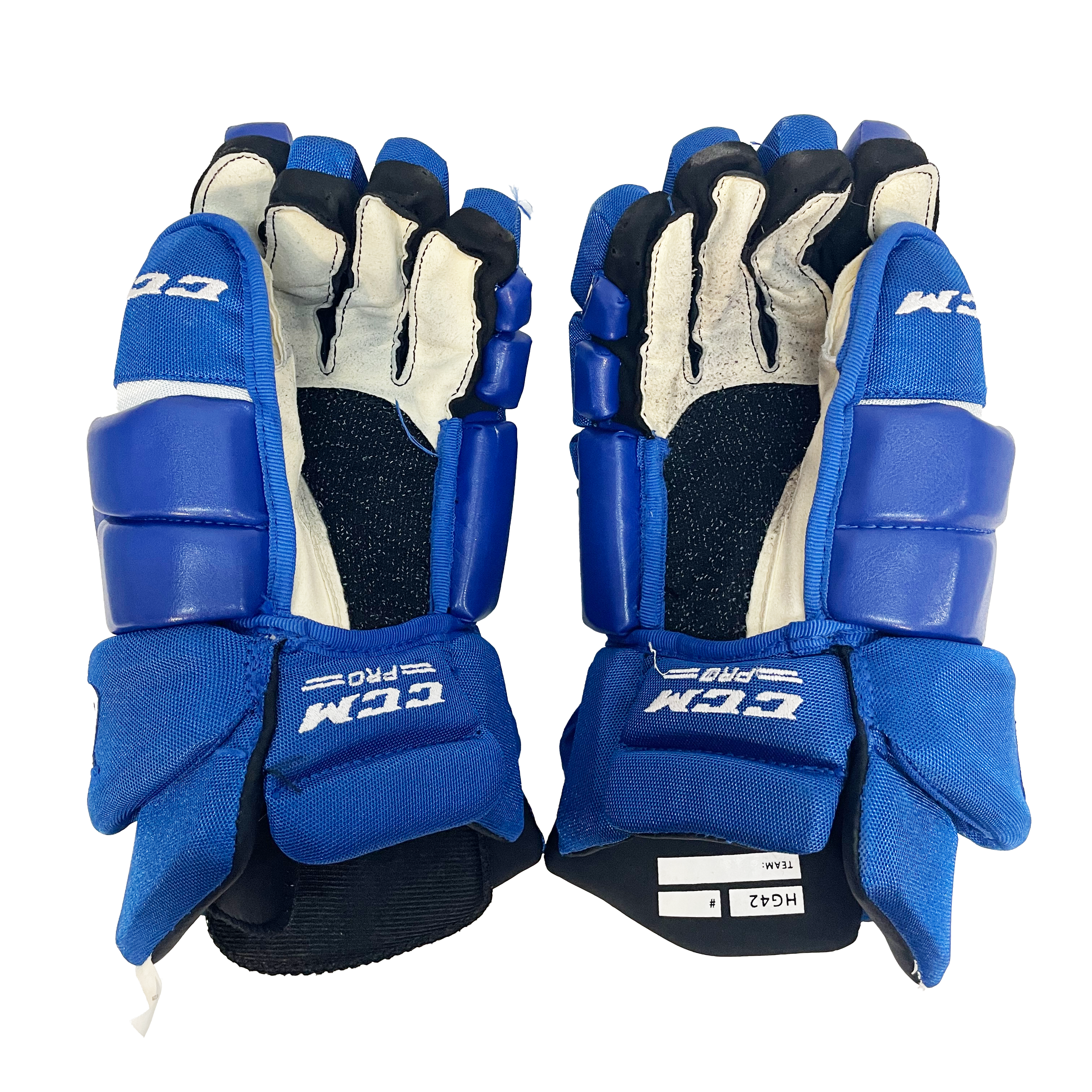 CCM HG42 - Gants WHL Pro Stock d'occasion (bleus)